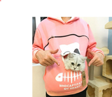 Hoodie Sweatshirt Pouch Cat Lovers