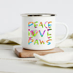 Peace Love Dogs Print Creative Enamel Coffee Mugs