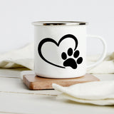 Peace Love Dogs Print Creative Enamel Coffee Mugs