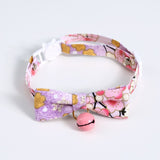 Cherry Blossoms Cats Collar With Bell