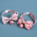 Cherry Blossoms Cats Collar With Bell