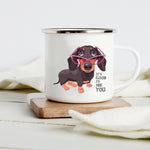 Peace Love Dogs Print Creative Enamel Coffee Mugs