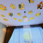 6PCS Mirror Acrylic Dog Paws Three-Dimensional Wall Stickers