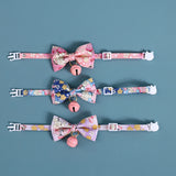 Cherry Blossoms Cats Collar With Bell