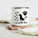 Peace Love Dogs Print Creative Enamel Coffee Mugs