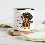 Peace Love Dogs Print Creative Enamel Coffee Mugs