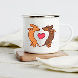 Peace Love Dogs Print Creative Enamel Coffee Mugs