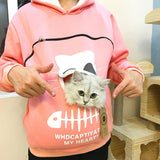 Hoodie Sweatshirt Pouch Cat Lovers