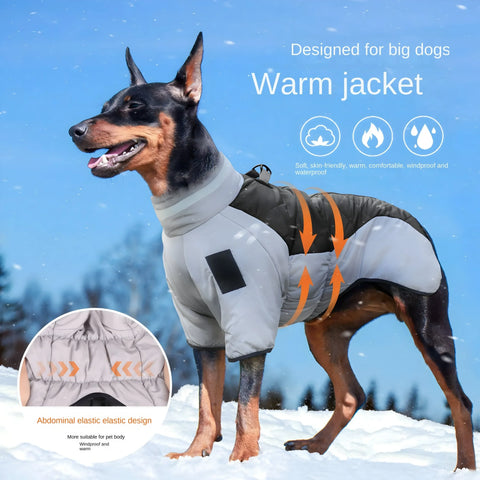 XL-6XL Winter Waterproof Big Dog Jacket Coat