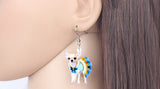 Blue Dress Chihuahua Earrings Necklace Jewelry Sets