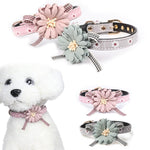 Dog Flower Collar Leash Set Adjustable