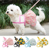 Adjustable Floral Printed Pet Harness Vest Dress