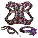 Dog Harness Vest Leash Collar Set For Small Medium Large Dogs