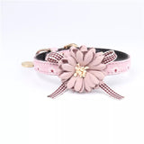 Dog Flower Collar Leash Set Adjustable