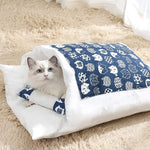 Japanese Cat Bed Winter Removable Warm Cat Sleeping Bag