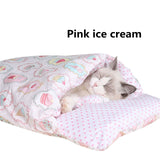 Japanese Cat Bed Winter Removable Warm Cat Sleeping Bag