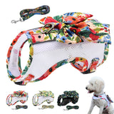 Printed Nylon Dog Harness And Leash Set Breathable Mesh