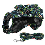 Printed Nylon Dog Harness And Leash Set Breathable Mesh