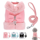 Small Dog  Cat Harness Leash Set Warm Winter Vest