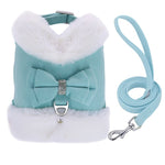 Small Dog  Cat Harness Leash Set Warm Winter Vest