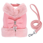 Small Dog  Cat Harness Leash Set Warm Winter Vest