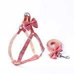 Bow-knot Plaid Small Dog Harness Leash